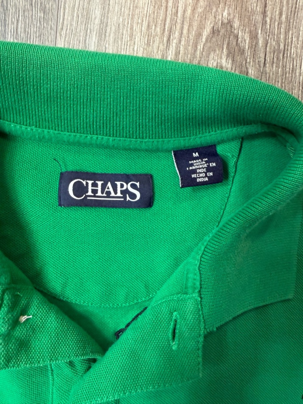 Chaps Green Polo With Navy Blue Bass Fish Embroidered Medium Golf Spring - Picture 4 of 8